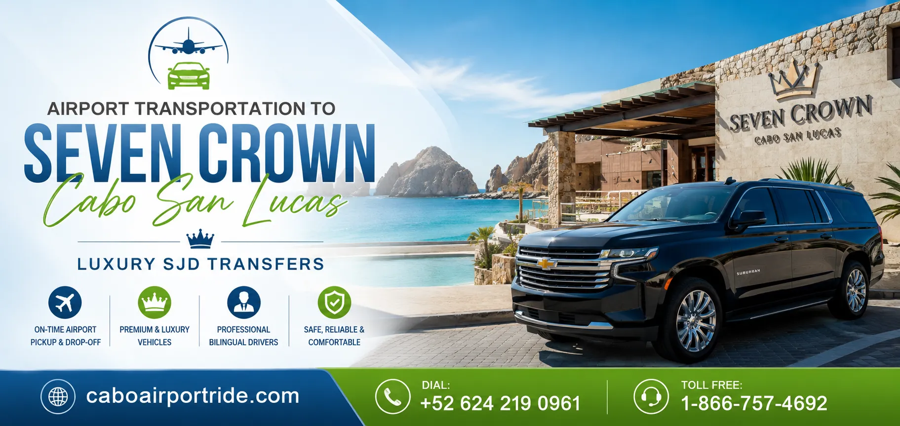 Airport Transportation to Seven Crown Cabo San Lucas Luxury SJD Transfers_resultado