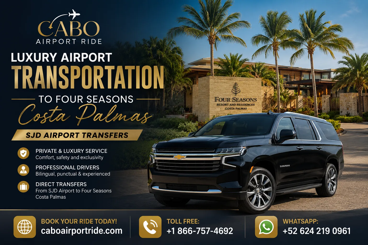 Luxury Airport Transportation to Four Seasons Costa Palmas SJD Airport Transfers_resultado