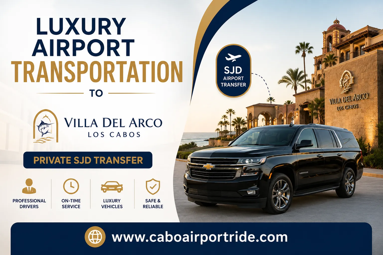 Luxury Airport Transportation to Villa del Arco Los Cabos Private SJD Transfer_resultado