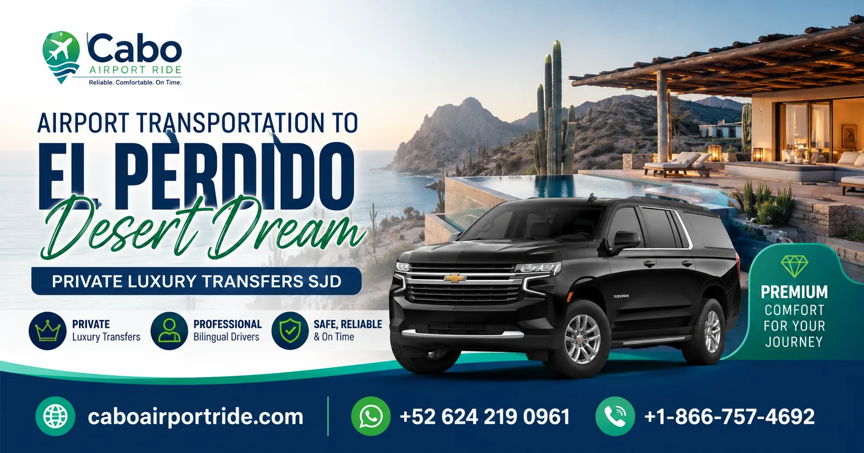 Airport Transportation to El Perdido Desert Dream Private Luxury Transfers SJD_resultado