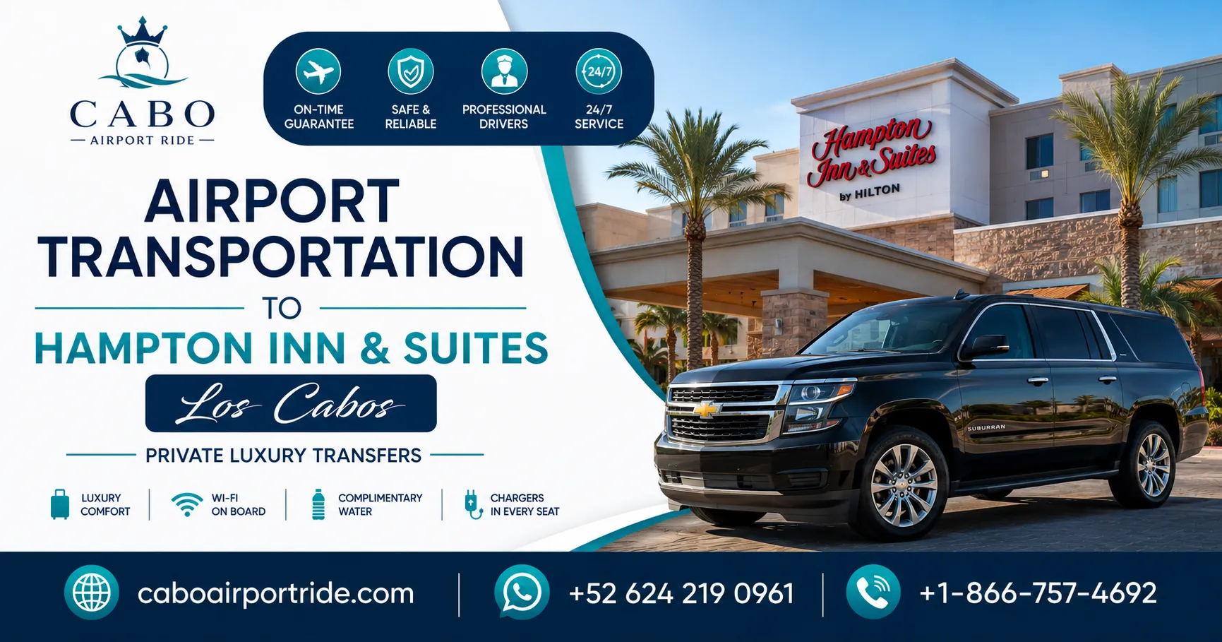 Airport Transportation to Hampton Inn & Suites Los Cabos Private Luxury Transfers_resultado