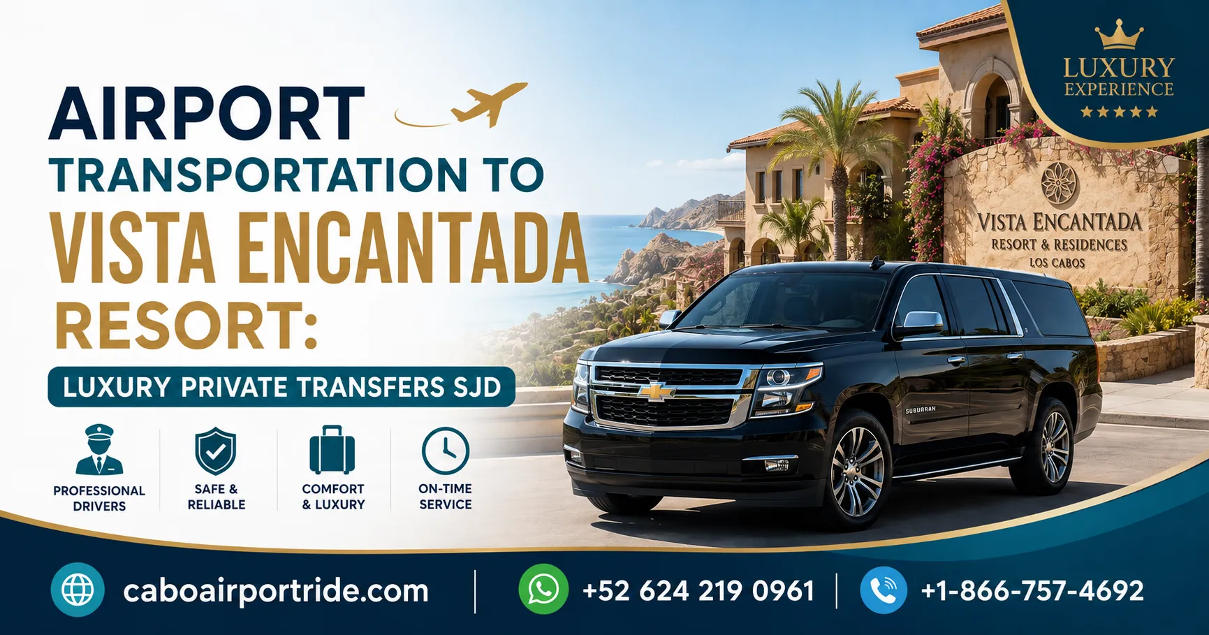 Airport Transportation to Vista Encantada Resort Luxury Private Transfers SJD_resultado