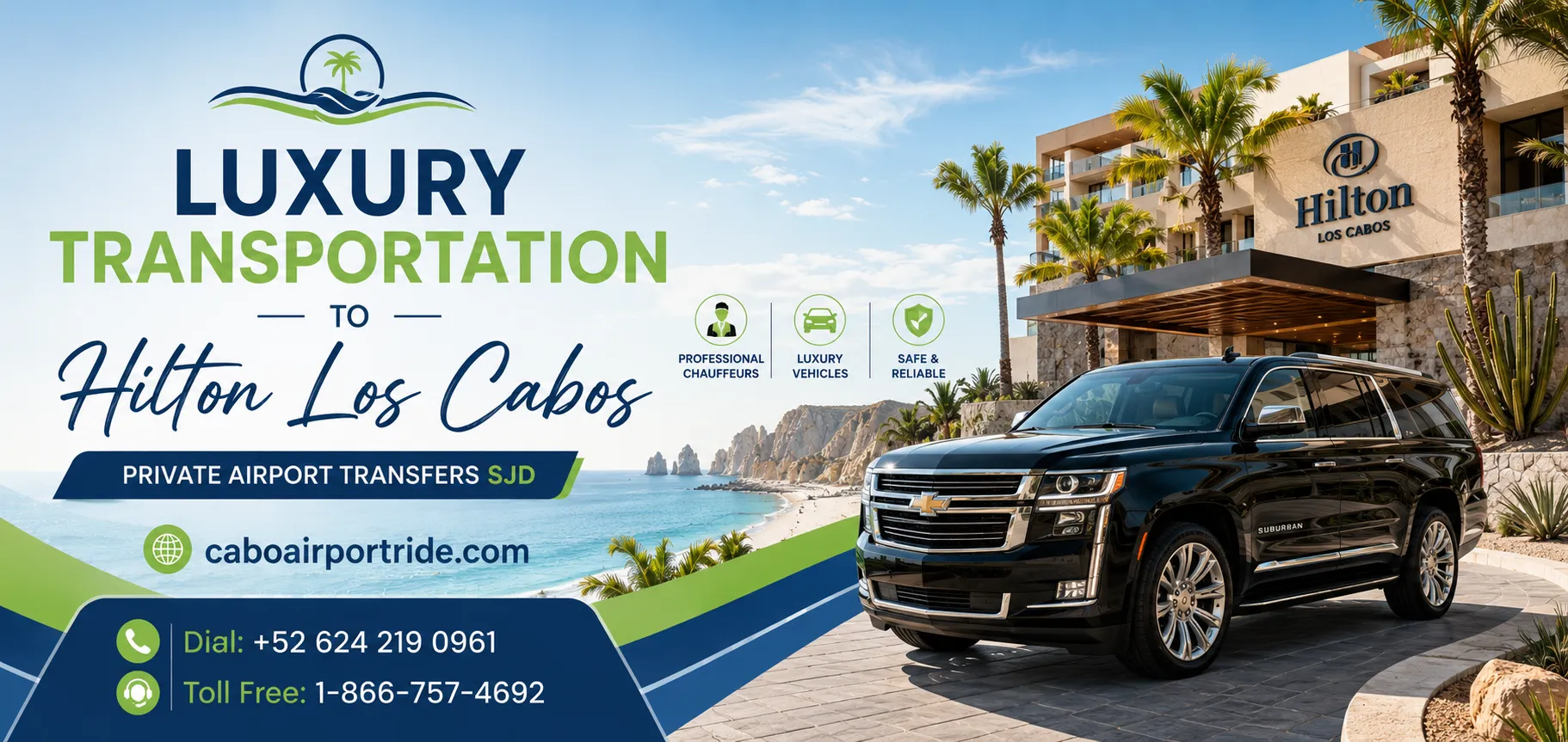 Luxury Transportation to Hilton Los Cabos Private Airport Transfers SJD_resultado