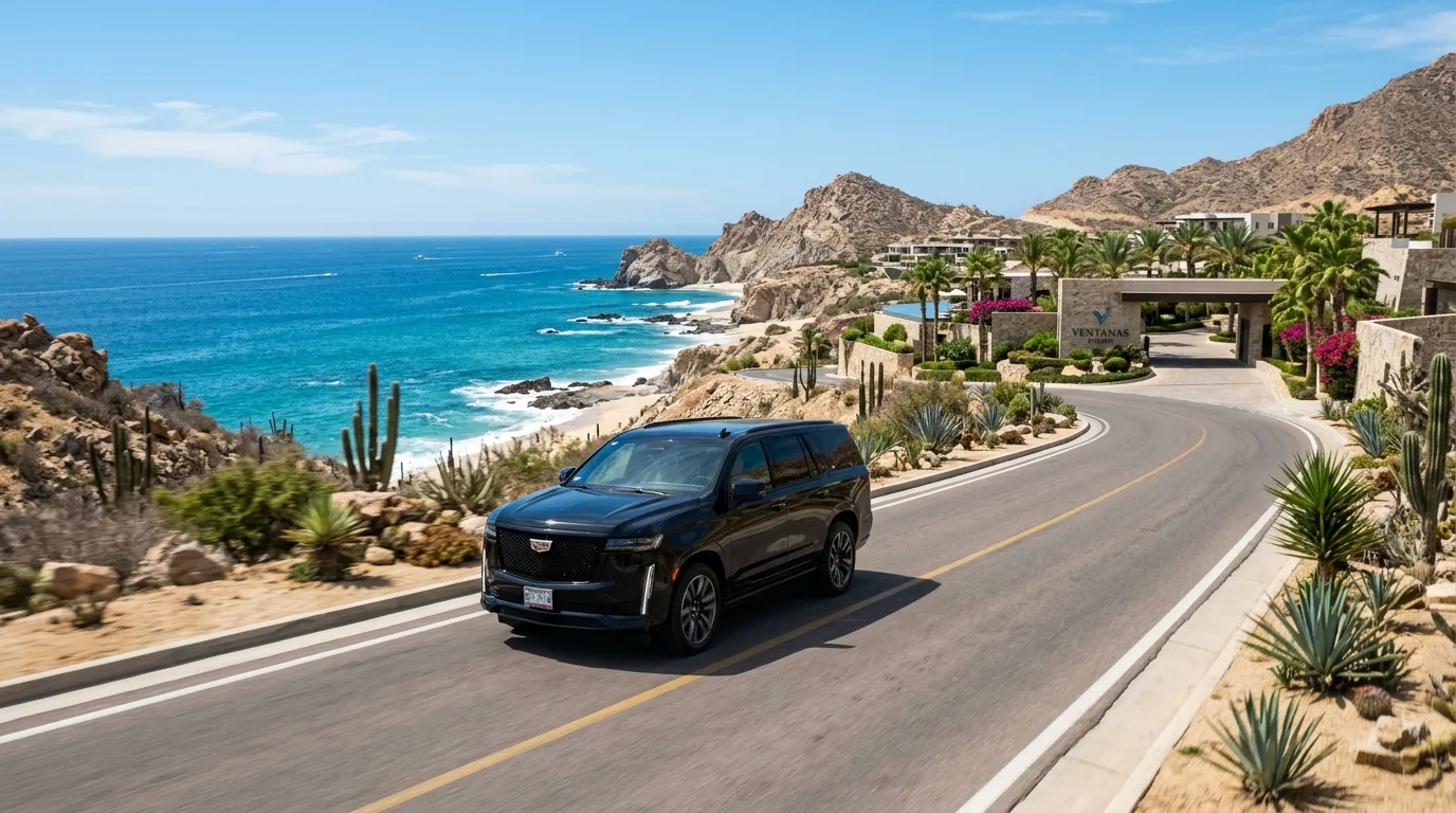 Luxury SUV providing private Pacific Zone airport transportation in Los Cabos.